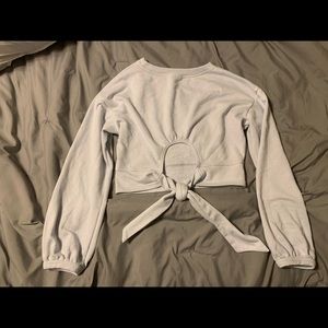 Long Sleeve Tie Back Crop Top